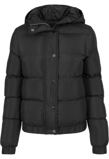 Ladies Hooded Puffer Jacket black