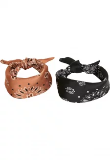 Satin Bandana 2-Pack black+cognac