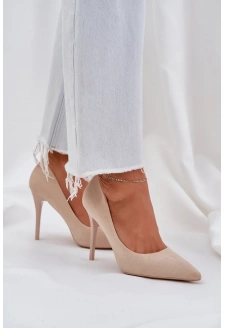 Klasyczne Szpilki Z Eko Zamszu Jasnobeżowe Navinda