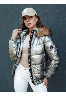 Women's winter jacket with a hood MELANI dark gray Dstreet TY4486