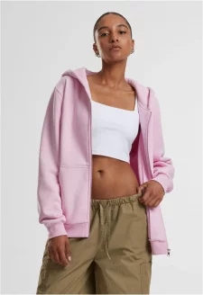 Ladies Fluffy Zip Hoody softpink