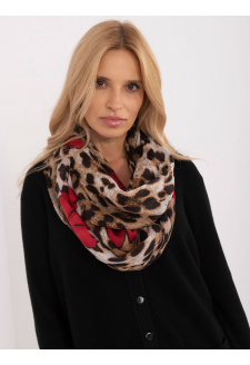 Beige women's scarf with animal print