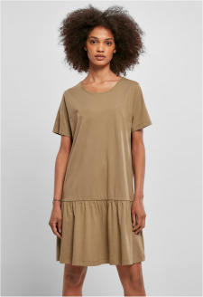 Ladies Valance Tee Dress khaki