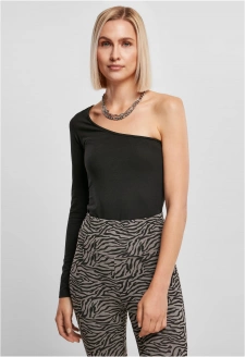 Ladies Organic Asymmetric One Sleeve Body black