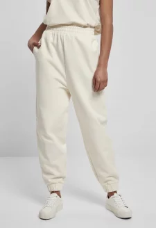 Ladies Organic High Waist Ballon Sweat Pants whitesand
