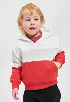 Girls Oversized 3-Tone Hoody white/lightgrey/hugered