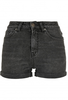 Ladies 5 Pocket Shorts black stone washed