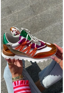 Skórzane Półbuty Sneakersy Damskie Artiker 56C1737 Multikolor