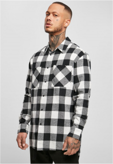 Long Oversized Checked Shirt black/white