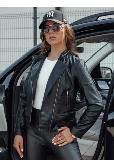 Women's leather jacket ERIPA black Dstreet TY4555