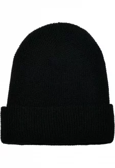 Recycled Yarn Waffle Knit Beanie black