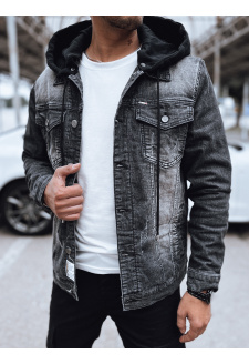 Men's black denim jacket Dstreet TX4724