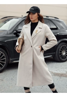 Women's Oversize Coat MANTOVA Long Light Beige Dstreet NY0738