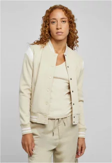 Ladies Inset College Sweat Jacket softseagrass/white