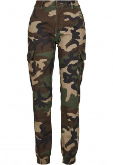 Ladies High Waist Camo Cargo Pants woodcamo