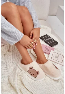 Futrzane Women's Slippers Teddy Bears Light Beige Firedi
