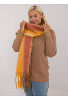 Wholesale Beige and Orange Long Women's Ombre Scarf with Fringes