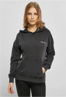 Ladies Small Embroidery Terry Hoody black