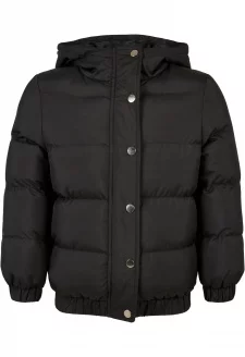 Girls Hooded Puffer Jacket black
