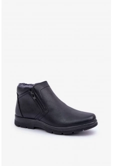 Insulated Men's Ankle Boots from Eco Leather Black Daniello