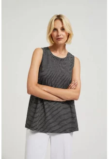 Women's striped top MOODO - black/white
