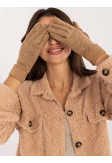 Brown women's gloves for smartphone