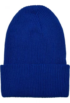 Recycled Yarn Ribbed Knit Beanie royalblue