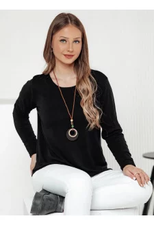 Women's blouse one size LUCERIA with pendant black Dstreet RY2674