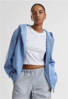 Ladies Fluffy Zip Hoody powderblue