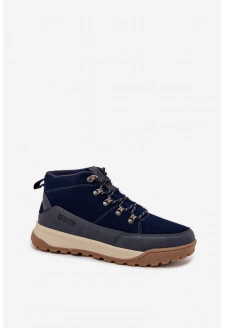 Zamszowe Buty Trekkingowe Męskie Big Star SS174264 Granatowe