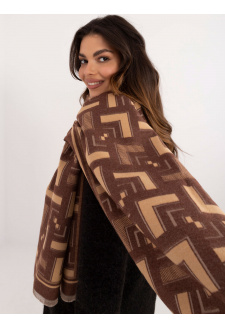 Dark brown and light brown women's scarf with fringes