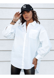 Women's oversized shirt with long sleeves KLARA white Dstreet DY0442