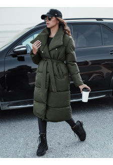 Women's long quilted winter coat FAVI green Dstreet TY4576