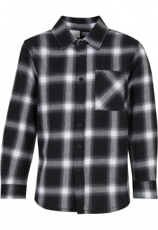 Boys Oversized Checked Shirt black/white