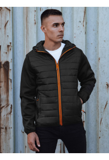 Men's transitional quilted jacket with hood black Dstreet TX4860