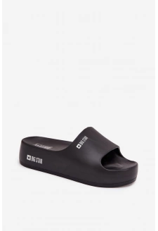 Klapki Damskie Piankowe Na Masywnej Platformie Big Star SS274721 Czarne