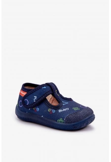 Kapcie Milami Dziecięce Elastyczne Na Rzepy Granatowe Ambette