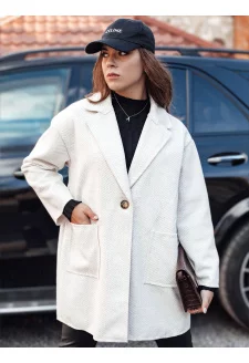 Women's oversized coat ELEGANTWAY in herringbone beige Dstreet NY0698