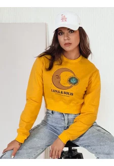 Women's sweatshirt LUNA crop top yellow Dstreet BY1345