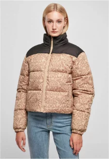 Ladies AOP Retro Puffer Jacket unionbeigedamast