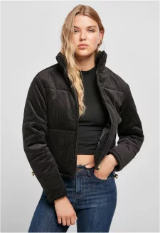 Ladies Corduroy Puffer Jacket black