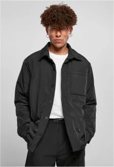 Padded Nylon Shirt Jacket black