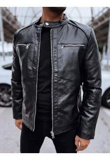 Men's black leather jacket Dstreet TX4713