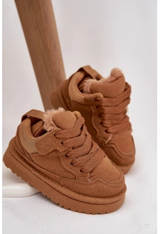 Dziecięce Sneakersy Ocieplane Futerkiem Camel Mireen