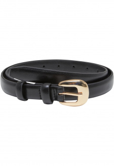 Chunky Buckle Slim Belt black/gold