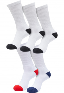 Colored Sport Socks 5-Pack white/black+white/black+white/black+white/cityred+white/midnightnavy