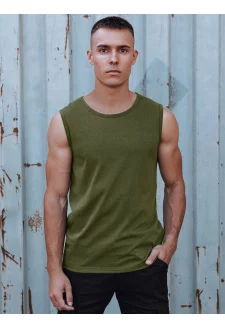 Men's sleeveless t-shirt without print green Dstreet RX5620