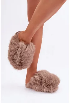 Futrzane Women's Slippers Dark Beige Wladisa
