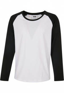 Girls Contrast Raglan Longsleeve white/black