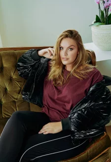 Ladies Vanish Oversized Diamond Quilt Jacket black